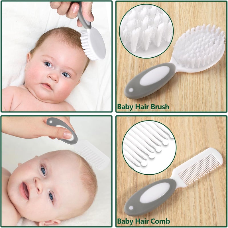 POPYJAN Baby Healthcare and Grooming Kit for Newborn Kids, 24PCS Upgraded Safety Baby Care Kit, Newborn Nursery Health Care Set, Baby Care Product (Grey White) - Image 2